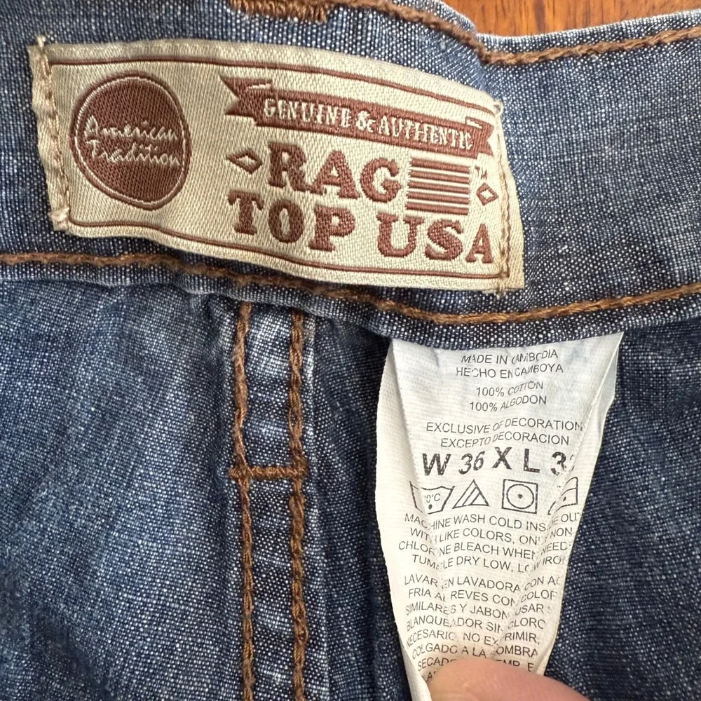 Rag Top USA Mens‎ Jeans Blue Denim 36x32 (36x30) Straight Leg Cotton